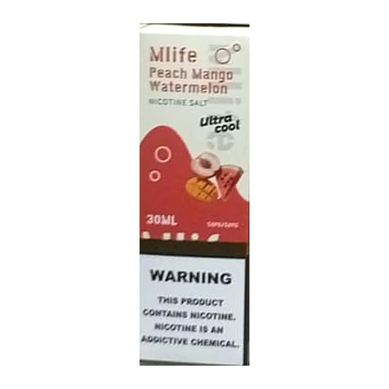 Mlife Ultra Cool Peach Mango Watermelon 30ML nic salt box