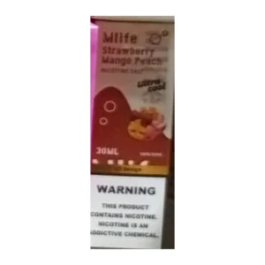 Mlife Ultra Cool Strawberry Mango Peach 30ML nic salt box