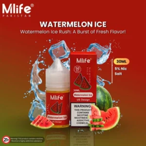 Mlife Watermelon Ice 30ml nic salt bottle and box