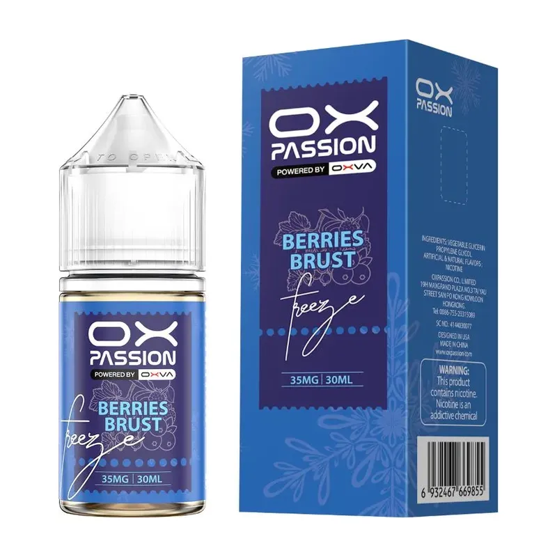 OX Passion Berries Burst 30ml nic salt box and bottle