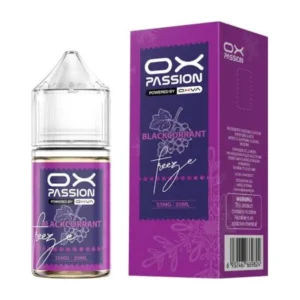 OX Passion Blackcurrant 30ml nic salt box and bottle