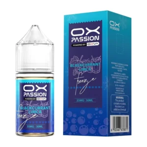 OX Passion Blackcurrant Limca 30ML nic salt box and bottle