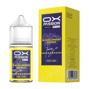OX Passion Blackcurrant Mango 30ml nic salt box and bottle