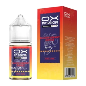 OX Passion Blackcurrant Oxfizz 30ml nic salt box and bottle