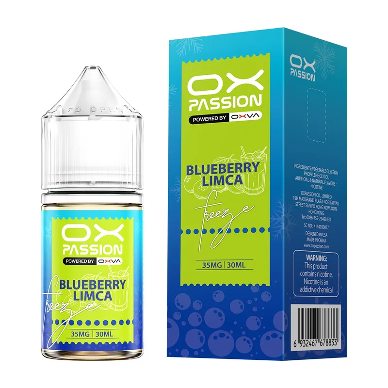 OX Passion Blueberry Limca 30ML nic salt box and bottle