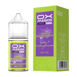 OX Passion Grape Blackcurrant 30ml nic salt box and bottle
