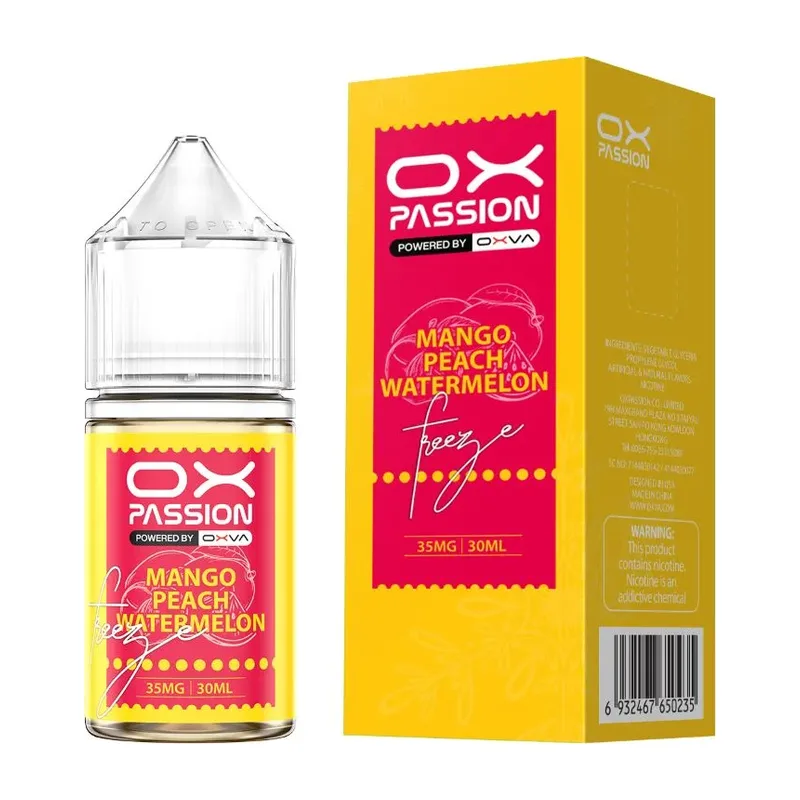 OX Passion Mango Peach Watermelon 30ML nic salt box and bottle