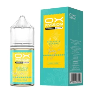 OX Passion Pineapple Banana 30ml nic salt box and bottle