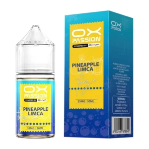 OX Passion Pineapple Limca 30ml nic salt box and bottle