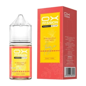 OX Passion Pineapple Lychee 30ML nic salt box and bottle