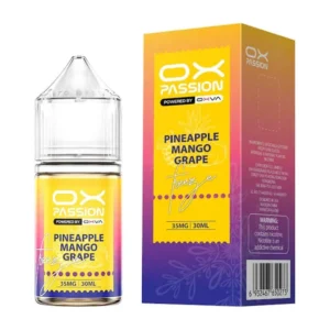 OX Passion Pineapple Mango Grape 30ml nic salt box and bottle
