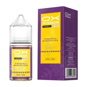 OX Passion Pineapple Mangosteen 30ml nic salt box and bottle
