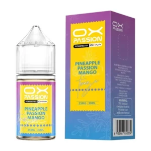 OX Passion Pineapple Passion Mango 30ML nic salt box and bottle