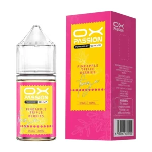 OX Passion Pineapple Triple Berries 30ml nic salt box and bottle