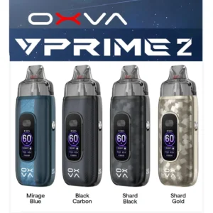 OXVA VPrime 2 pod mod kit in Mirage Blue, Black Carbon, Shard Black and Shard Gold