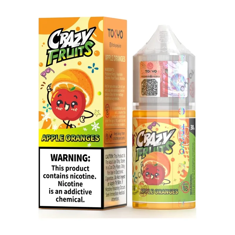 Tokyo Crazy Fruits Apple Oranges 30ML nic salt box and bottle