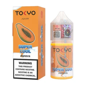 Tokyo Super Cool Papaya 30ml nic salt box and bottle