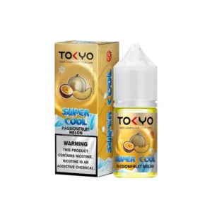 Tokyo Super Cool Passionfruit Melon 30ML bottle and box