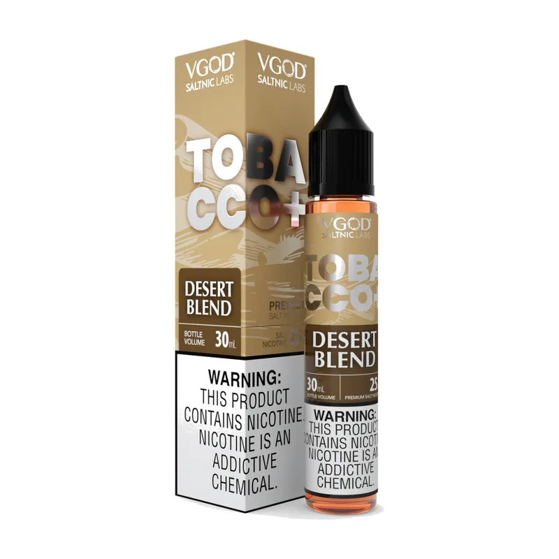 VGOD Tobacco Plus Desert Blend 30ml nic salt box and bottle